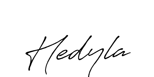 Create a beautiful signature design for name Hedyla. With this signature (Antro_Vectra_Bolder) fonts, you can make a handwritten signature for free. Hedyla signature style 7 images and pictures png