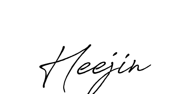 How to make Heejin signature? Antro_Vectra_Bolder is a professional autograph style. Create handwritten signature for Heejin name. Heejin signature style 7 images and pictures png