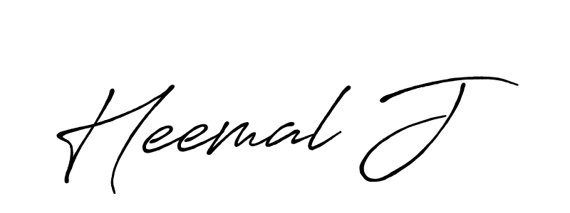 Heemal J stylish signature style. Best Handwritten Sign (Antro_Vectra_Bolder) for my name. Handwritten Signature Collection Ideas for my name Heemal J. Heemal J signature style 7 images and pictures png