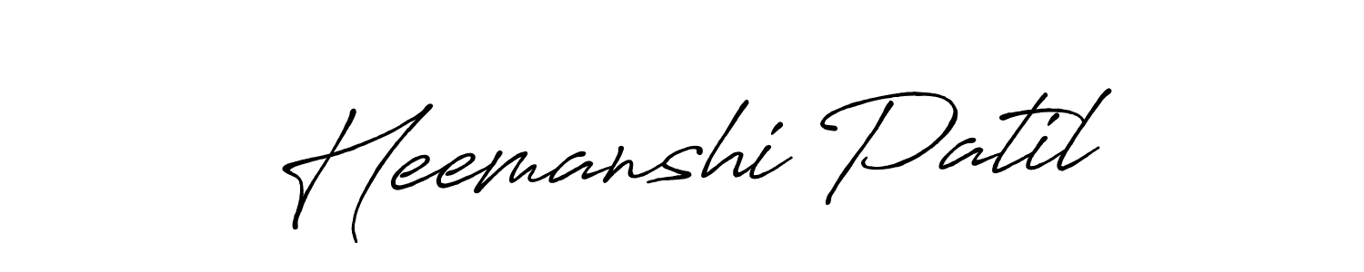 How to make Heemanshi Patil name signature. Use Antro_Vectra_Bolder style for creating short signs online. This is the latest handwritten sign. Heemanshi Patil signature style 7 images and pictures png