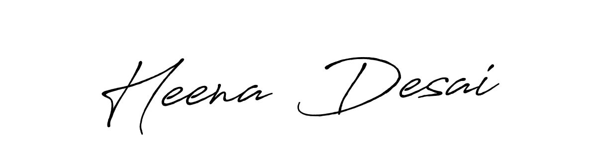 Use a signature maker to create a handwritten signature online. With this signature software, you can design (Antro_Vectra_Bolder) your own signature for name Heena  Desai. Heena  Desai signature style 7 images and pictures png