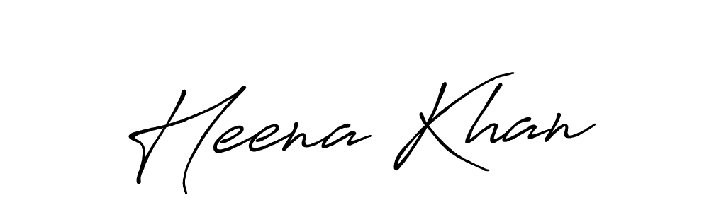 How to make Heena Khan name signature. Use Antro_Vectra_Bolder style for creating short signs online. This is the latest handwritten sign. Heena Khan signature style 7 images and pictures png