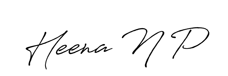 It looks lik you need a new signature style for name Heena N P. Design unique handwritten (Antro_Vectra_Bolder) signature with our free signature maker in just a few clicks. Heena N P signature style 7 images and pictures png