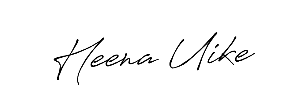 You should practise on your own different ways (Antro_Vectra_Bolder) to write your name (Heena Uike) in signature. don't let someone else do it for you. Heena Uike signature style 7 images and pictures png