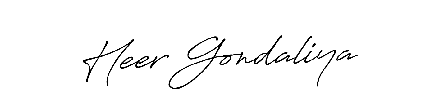 It looks lik you need a new signature style for name Heer Gondaliya. Design unique handwritten (Antro_Vectra_Bolder) signature with our free signature maker in just a few clicks. Heer Gondaliya signature style 7 images and pictures png