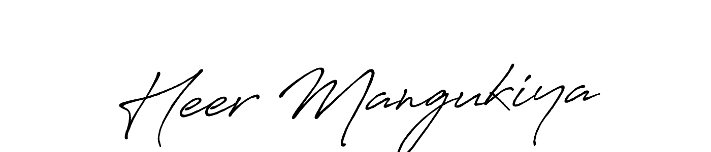 Use a signature maker to create a handwritten signature online. With this signature software, you can design (Antro_Vectra_Bolder) your own signature for name Heer Mangukiya. Heer Mangukiya signature style 7 images and pictures png