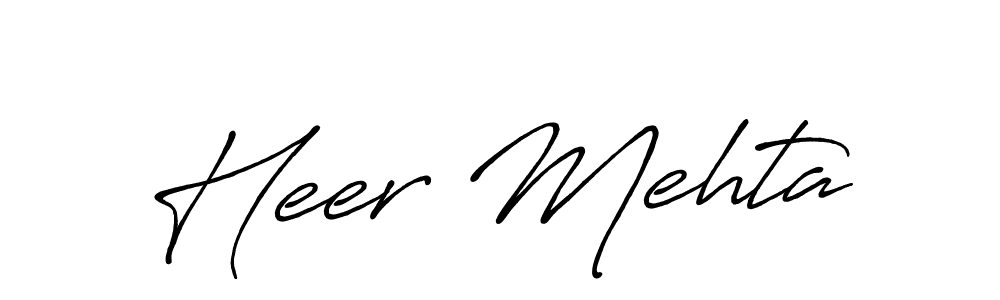 Make a beautiful signature design for name Heer Mehta. With this signature (Antro_Vectra_Bolder) style, you can create a handwritten signature for free. Heer Mehta signature style 7 images and pictures png