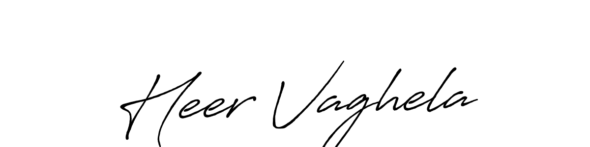 Use a signature maker to create a handwritten signature online. With this signature software, you can design (Antro_Vectra_Bolder) your own signature for name Heer Vaghela. Heer Vaghela signature style 7 images and pictures png