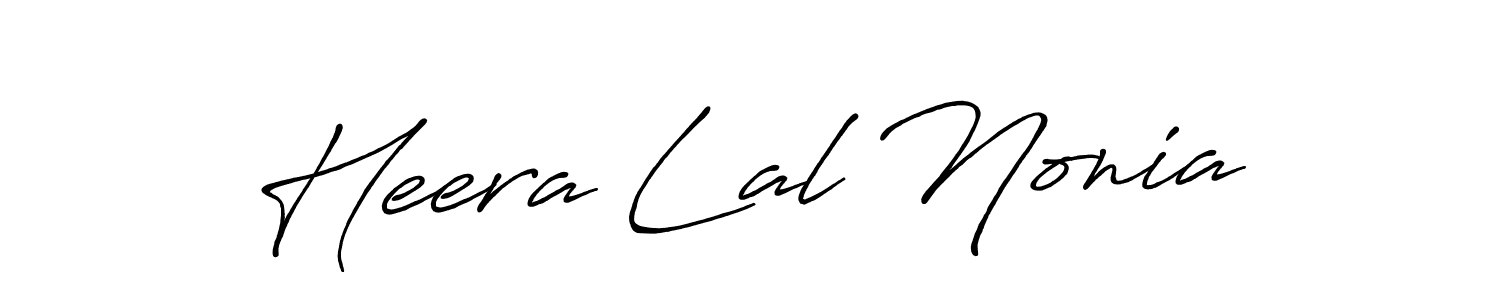 How to make Heera Lal Nonia name signature. Use Antro_Vectra_Bolder style for creating short signs online. This is the latest handwritten sign. Heera Lal Nonia signature style 7 images and pictures png