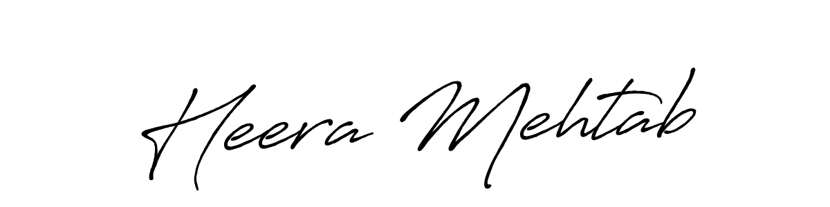 You should practise on your own different ways (Antro_Vectra_Bolder) to write your name (Heera Mehtab) in signature. don't let someone else do it for you. Heera Mehtab signature style 7 images and pictures png