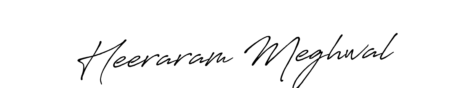 How to make Heeraram Meghwal name signature. Use Antro_Vectra_Bolder style for creating short signs online. This is the latest handwritten sign. Heeraram Meghwal signature style 7 images and pictures png