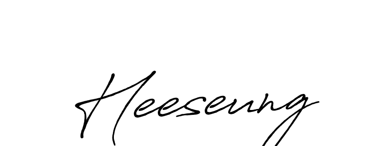 Create a beautiful signature design for name Heeseung. With this signature (Antro_Vectra_Bolder) fonts, you can make a handwritten signature for free. Heeseung signature style 7 images and pictures png
