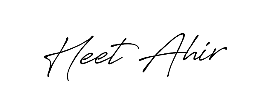 You can use this online signature creator to create a handwritten signature for the name Heet Ahir. This is the best online autograph maker. Heet Ahir signature style 7 images and pictures png