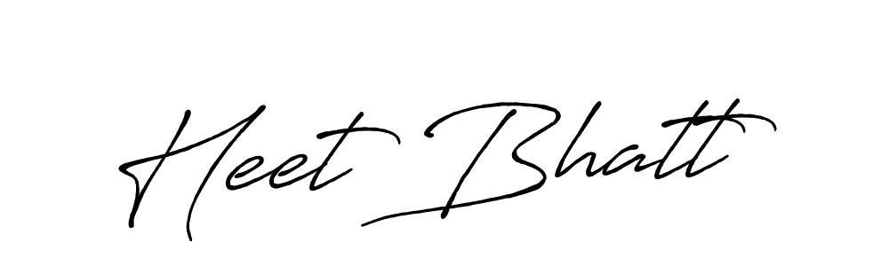 Heet Bhatt stylish signature style. Best Handwritten Sign (Antro_Vectra_Bolder) for my name. Handwritten Signature Collection Ideas for my name Heet Bhatt. Heet Bhatt signature style 7 images and pictures png