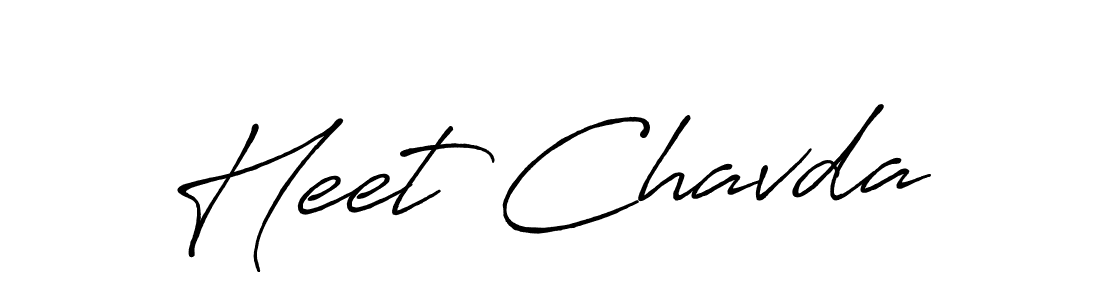 Make a beautiful signature design for name Heet Chavda. With this signature (Antro_Vectra_Bolder) style, you can create a handwritten signature for free. Heet Chavda signature style 7 images and pictures png