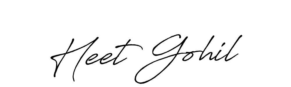 Also we have Heet Gohil name is the best signature style. Create professional handwritten signature collection using Antro_Vectra_Bolder autograph style. Heet Gohil signature style 7 images and pictures png