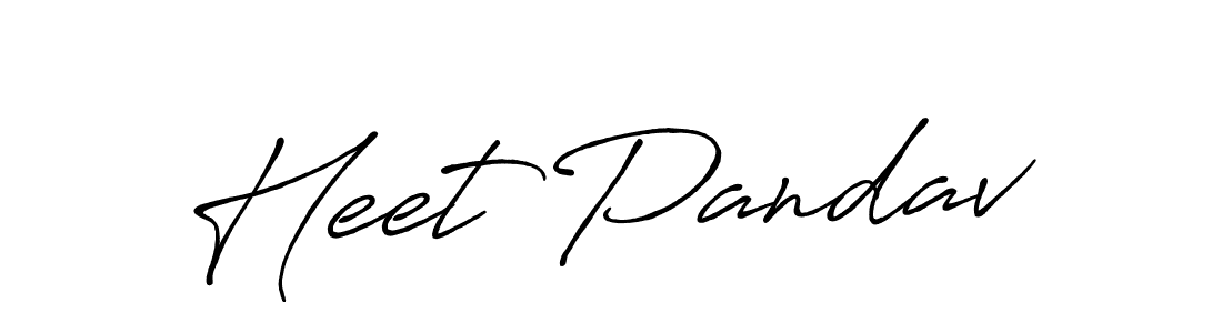 Create a beautiful signature design for name Heet Pandav. With this signature (Antro_Vectra_Bolder) fonts, you can make a handwritten signature for free. Heet Pandav signature style 7 images and pictures png