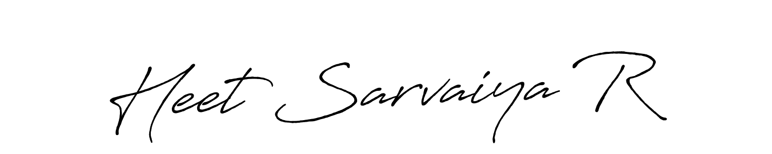 Use a signature maker to create a handwritten signature online. With this signature software, you can design (Antro_Vectra_Bolder) your own signature for name Heet Sarvaiya R. Heet Sarvaiya R signature style 7 images and pictures png