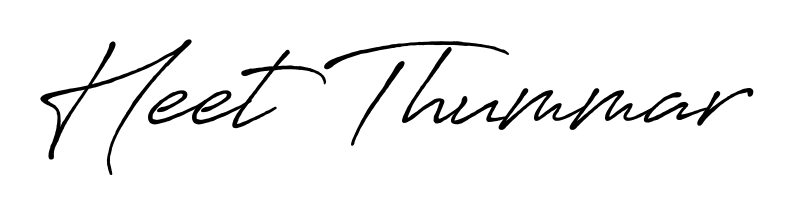 Make a beautiful signature design for name Heet Thummar. Use this online signature maker to create a handwritten signature for free. Heet Thummar signature style 7 images and pictures png
