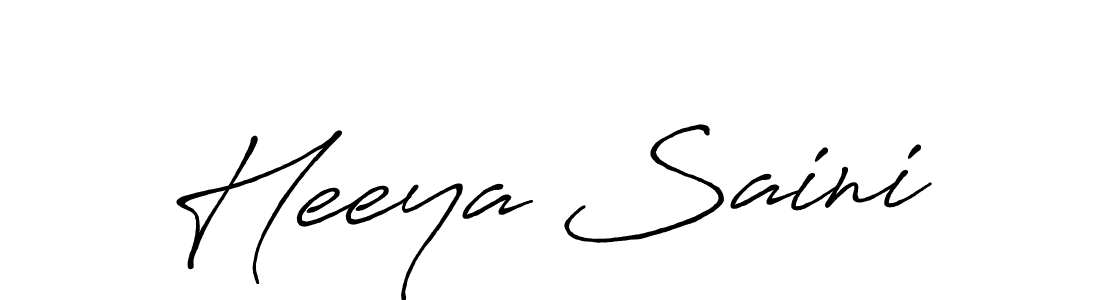 Design your own signature with our free online signature maker. With this signature software, you can create a handwritten (Antro_Vectra_Bolder) signature for name Heeya Saini. Heeya Saini signature style 7 images and pictures png