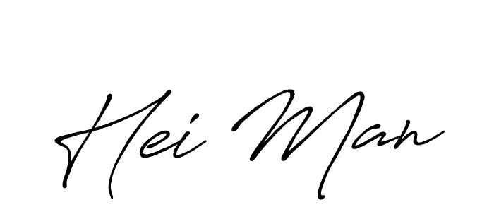 Also You can easily find your signature by using the search form. We will create Hei Man name handwritten signature images for you free of cost using Antro_Vectra_Bolder sign style. Hei Man signature style 7 images and pictures png