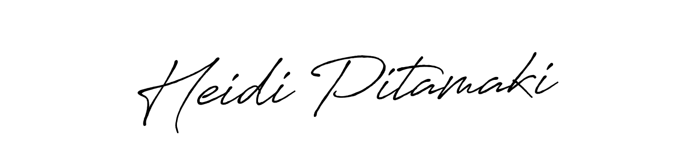 Make a beautiful signature design for name Heidi Pitamaki. With this signature (Antro_Vectra_Bolder) style, you can create a handwritten signature for free. Heidi Pitamaki signature style 7 images and pictures png