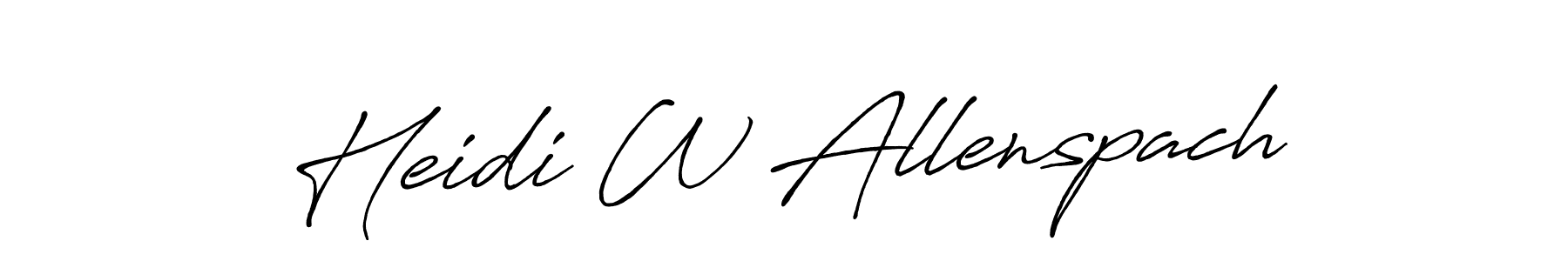 Create a beautiful signature design for name Heidi W Allenspach. With this signature (Antro_Vectra_Bolder) fonts, you can make a handwritten signature for free. Heidi W Allenspach signature style 7 images and pictures png