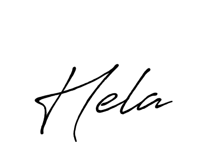 Create a beautiful signature design for name Hela. With this signature (Antro_Vectra_Bolder) fonts, you can make a handwritten signature for free. Hela signature style 7 images and pictures png