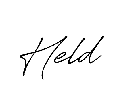 Use a signature maker to create a handwritten signature online. With this signature software, you can design (Antro_Vectra_Bolder) your own signature for name Held. Held signature style 7 images and pictures png