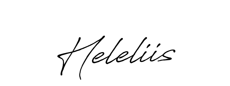 Similarly Antro_Vectra_Bolder is the best handwritten signature design. Signature creator online .You can use it as an online autograph creator for name Heleliis. Heleliis signature style 7 images and pictures png