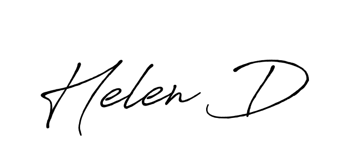 The best way (Antro_Vectra_Bolder) to make a short signature is to pick only two or three words in your name. The name Helen D include a total of six letters. For converting this name. Helen D signature style 7 images and pictures png