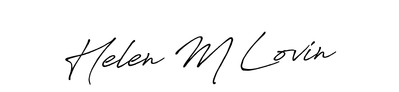 The best way (Antro_Vectra_Bolder) to make a short signature is to pick only two or three words in your name. The name Helen M Lovin include a total of six letters. For converting this name. Helen M Lovin signature style 7 images and pictures png