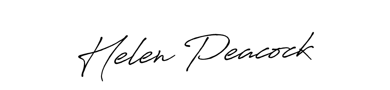 Create a beautiful signature design for name Helen Peacock. With this signature (Antro_Vectra_Bolder) fonts, you can make a handwritten signature for free. Helen Peacock signature style 7 images and pictures png