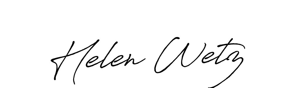 Create a beautiful signature design for name Helen Wetz. With this signature (Antro_Vectra_Bolder) fonts, you can make a handwritten signature for free. Helen Wetz signature style 7 images and pictures png