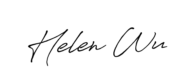 How to make Helen Wu name signature. Use Antro_Vectra_Bolder style for creating short signs online. This is the latest handwritten sign. Helen Wu signature style 7 images and pictures png