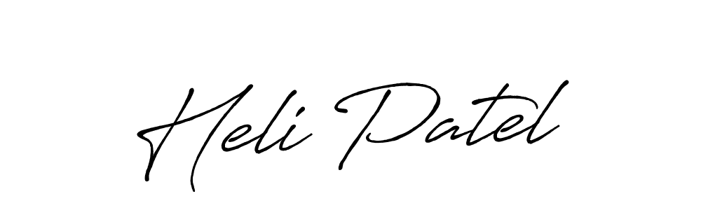 Heli Patel stylish signature style. Best Handwritten Sign (Antro_Vectra_Bolder) for my name. Handwritten Signature Collection Ideas for my name Heli Patel. Heli Patel signature style 7 images and pictures png