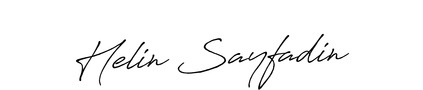 Make a beautiful signature design for name Helin Sayfadin. With this signature (Antro_Vectra_Bolder) style, you can create a handwritten signature for free. Helin Sayfadin signature style 7 images and pictures png