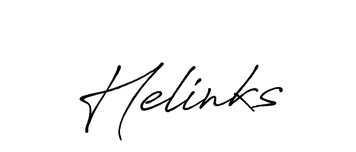 Use a signature maker to create a handwritten signature online. With this signature software, you can design (Antro_Vectra_Bolder) your own signature for name Helinks. Helinks signature style 7 images and pictures png