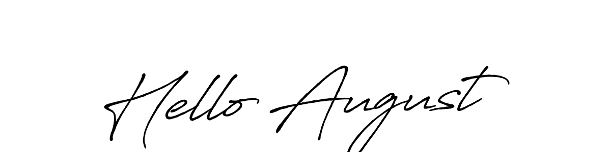 How to make Hello August signature? Antro_Vectra_Bolder is a professional autograph style. Create handwritten signature for Hello August name. Hello August signature style 7 images and pictures png