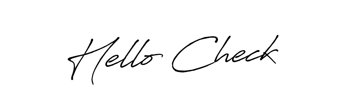 Similarly Antro_Vectra_Bolder is the best handwritten signature design. Signature creator online .You can use it as an online autograph creator for name Hello Check. Hello Check signature style 7 images and pictures png