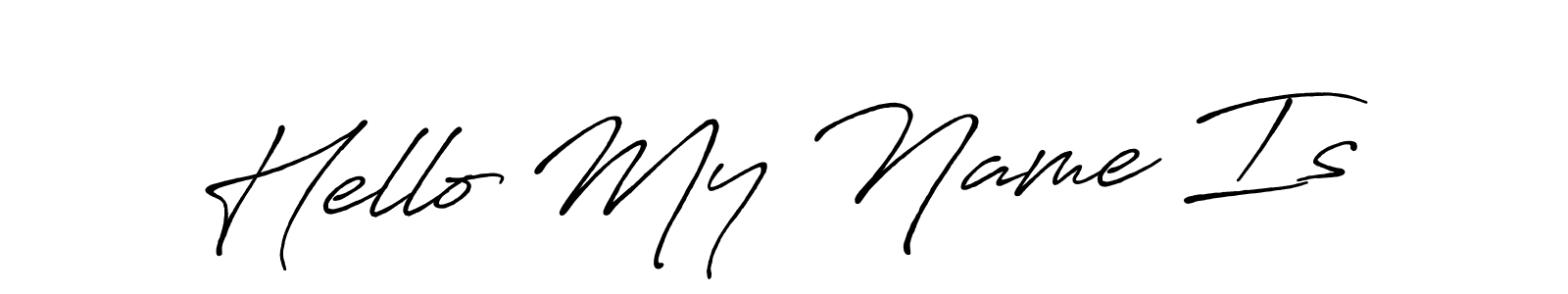 Similarly Antro_Vectra_Bolder is the best handwritten signature design. Signature creator online .You can use it as an online autograph creator for name Hello My Name Is. Hello My Name Is signature style 7 images and pictures png