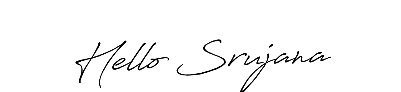 Make a beautiful signature design for name Hello Srujana. With this signature (Antro_Vectra_Bolder) style, you can create a handwritten signature for free. Hello Srujana signature style 7 images and pictures png