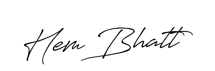 Similarly Antro_Vectra_Bolder is the best handwritten signature design. Signature creator online .You can use it as an online autograph creator for name Hem Bhatt. Hem Bhatt signature style 7 images and pictures png