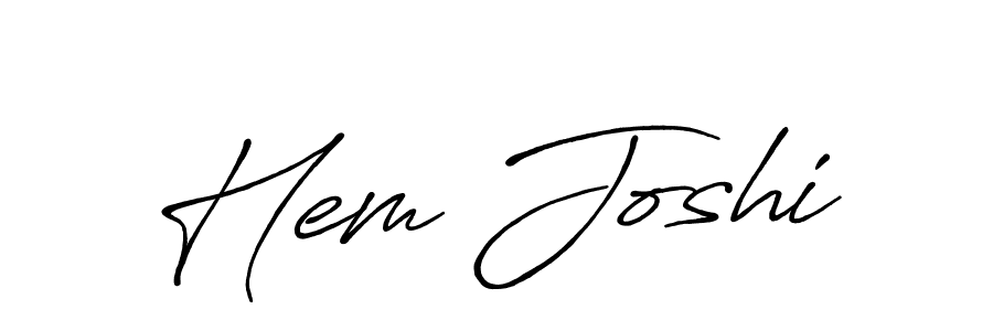 Also we have Hem Joshi name is the best signature style. Create professional handwritten signature collection using Antro_Vectra_Bolder autograph style. Hem Joshi signature style 7 images and pictures png