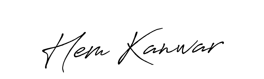 Also we have Hem Kanwar name is the best signature style. Create professional handwritten signature collection using Antro_Vectra_Bolder autograph style. Hem Kanwar signature style 7 images and pictures png