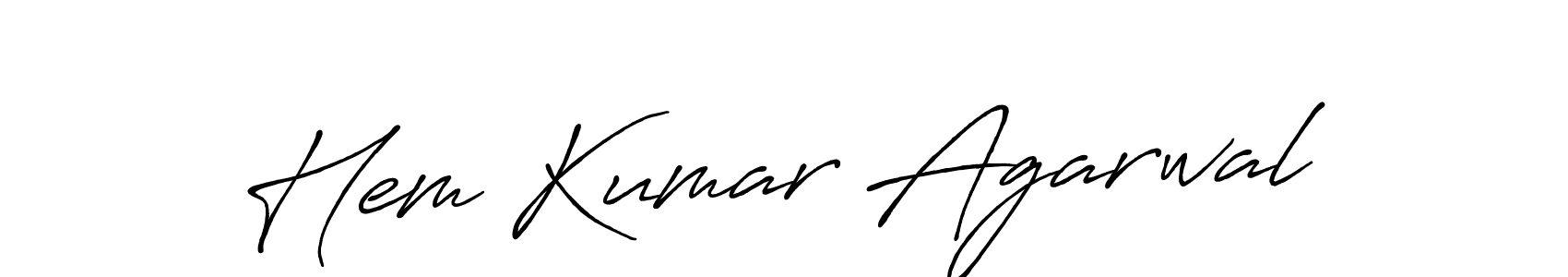 Also we have Hem Kumar Agarwal name is the best signature style. Create professional handwritten signature collection using Antro_Vectra_Bolder autograph style. Hem Kumar Agarwal signature style 7 images and pictures png