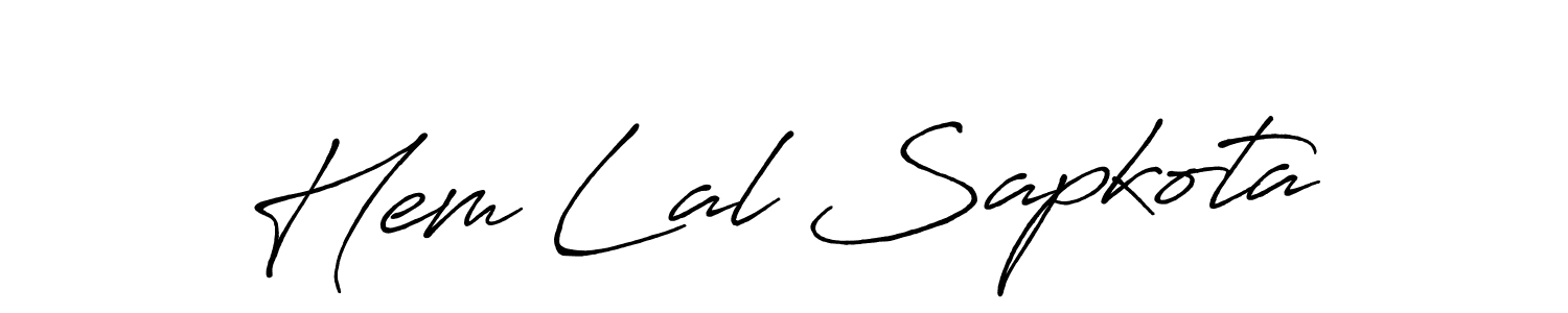Also we have Hem Lal Sapkota name is the best signature style. Create professional handwritten signature collection using Antro_Vectra_Bolder autograph style. Hem Lal Sapkota signature style 7 images and pictures png