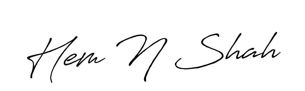 Use a signature maker to create a handwritten signature online. With this signature software, you can design (Antro_Vectra_Bolder) your own signature for name Hem N Shah. Hem N Shah signature style 7 images and pictures png