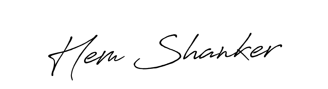 Use a signature maker to create a handwritten signature online. With this signature software, you can design (Antro_Vectra_Bolder) your own signature for name Hem Shanker. Hem Shanker signature style 7 images and pictures png