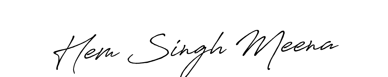 if you are searching for the best signature style for your name Hem Singh Meena. so please give up your signature search. here we have designed multiple signature styles  using Antro_Vectra_Bolder. Hem Singh Meena signature style 7 images and pictures png